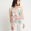 Top in pizzo con fodera e spacco posteriore