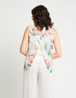Top in pizzo con fodera e spacco posteriore