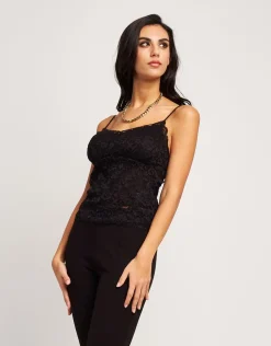 Top in pizzo con spalline
