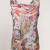 Top in pizzo fantasia stampato