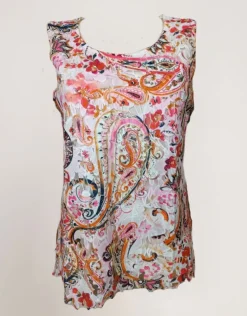 Top in pizzo fantasia stampato