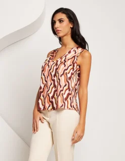Top in raso con drappeggio