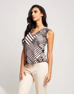 Top in raso con volants