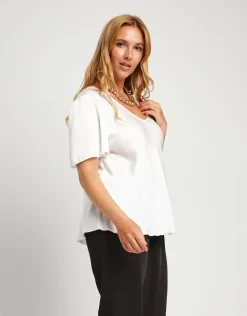 Top in raso sbieco