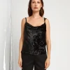 Top in velluto con scollo a cappuccio