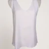 Top in viscosa con alette in rete