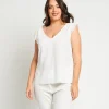 Top in viscosa con alette in rete