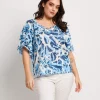T-shirt a ponchetto con gioiello