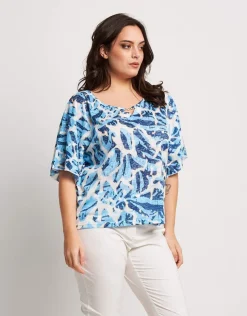T-shirt a ponchetto con gioiello