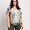 T-shirt a poncho stampato con ali