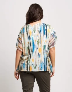 T-shirt a poncho stampato con ali
