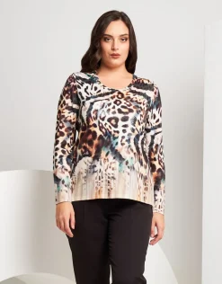 T-shirt animalier con paillettes