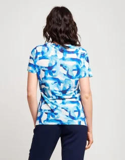 T-shirt basica fantasia blu