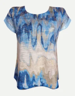 T-shirt con lamina oro e paillettes
