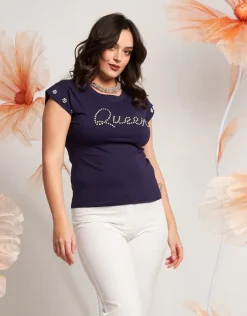 T-shirt con scritta di pietre
