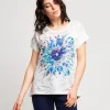 T-shirt con stampa e risvolti
