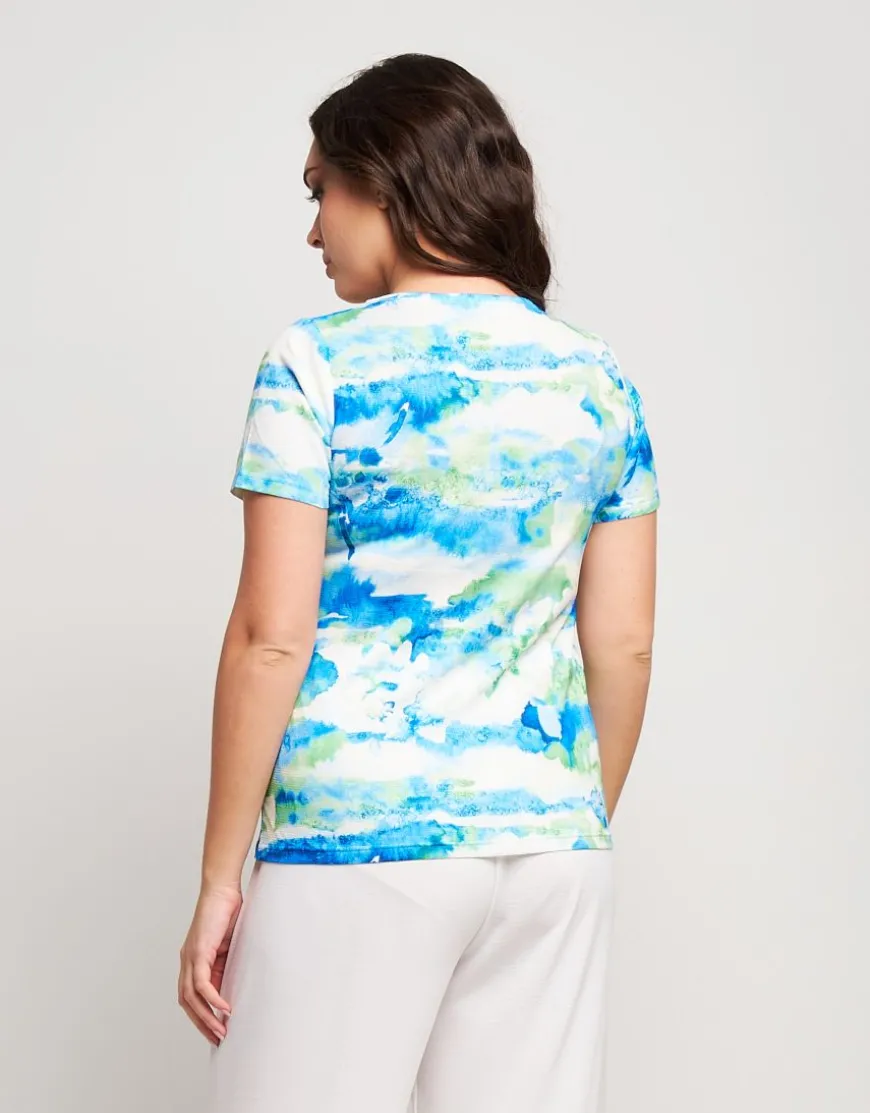 T-shirt fantasia con inserti in rete