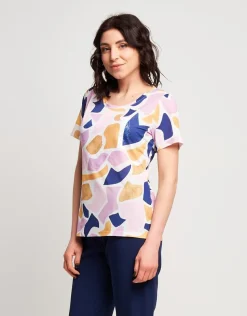 T-shirt fantasia con patch di paillettes