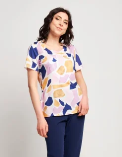 T-shirt fantasia con patch di paillettes