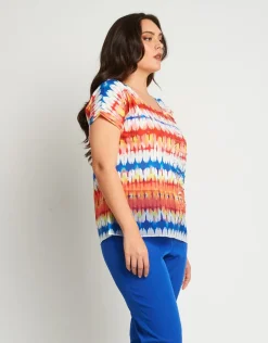 T-shirt fantasia con volants e georgette