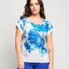 T-shirt floreale con volants