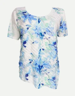 T-shirt floreale con volants