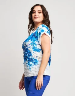 T-shirt floreale con volants