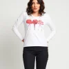 T-shirt in cotone con stampa e strass