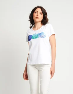 T-shirt in cotone con strass