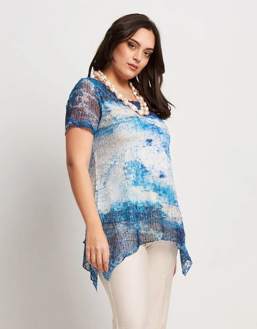 T-shirt in rete stampata