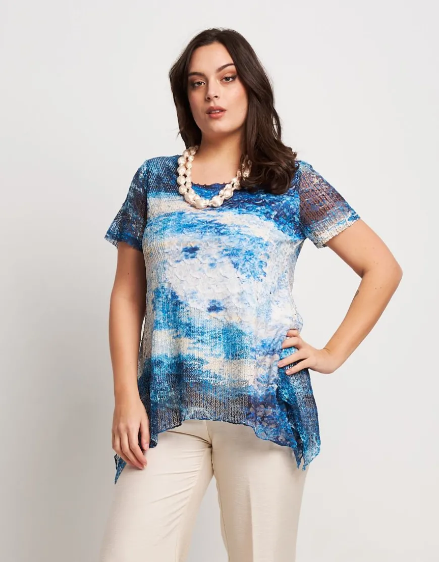 T-shirt in rete stampata