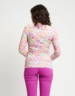 T-shirt in tulle con maniche tre quarti
