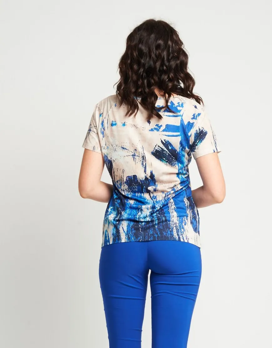 T-shirt raglan fantasia con stampa