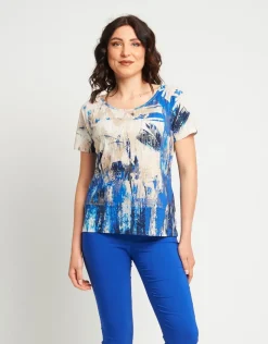 T-shirt raglan fantasia con stampa