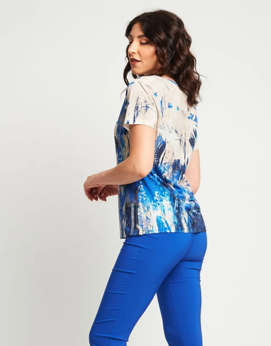 T-shirt raglan fantasia con stampa