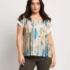 T-shirt stampata con lamina e paillettes