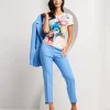 T-shirt stampata con patch di paillettes