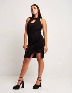Tubino con scollo all'americana e spacco