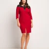 Tubino con spacco e pizzo con paillettes