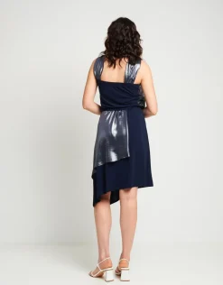 Vestito blu laminato