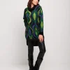 Vestito con collo alto in jacquard fantasia