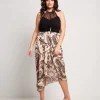 Vestito con corpino e gonna fantasia