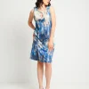 Vestito con scollo all'americana e stampa