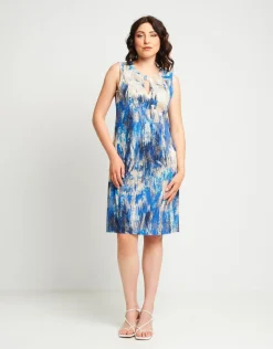 Vestito con scollo all'americana e stampa