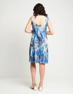 Vestito con scollo all'americana e stampa