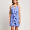 Vestito con volants e dettaglio catena