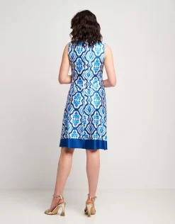 Vestito corto fantasia con nodo