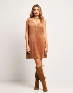 Vestito in ecosuede con borchie