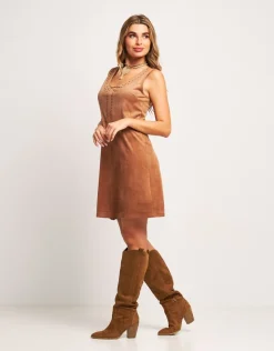 Vestito in ecosuede con borchie