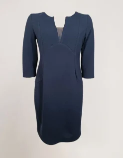 Vestito in scuba crepe con maniche e tulle